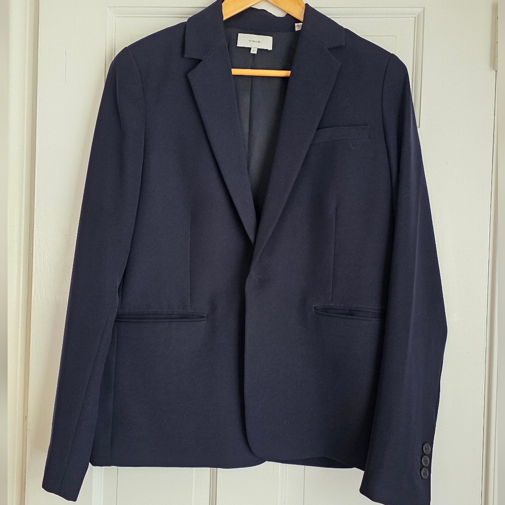 Vince Notch Lapel Navy Blazer